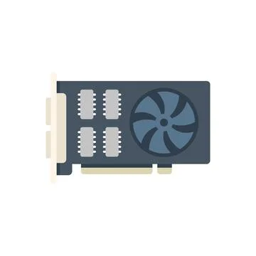 Gpu card icon flat vector. Computer pc 库存插图