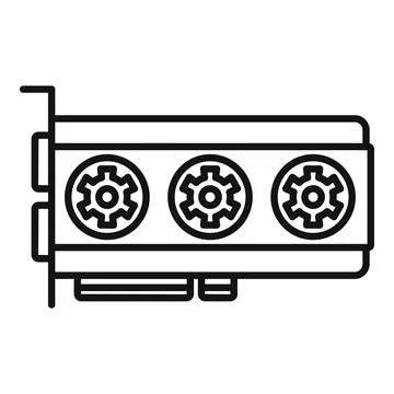 Gpu card icon outline vector. Video computer Stock-Illustration