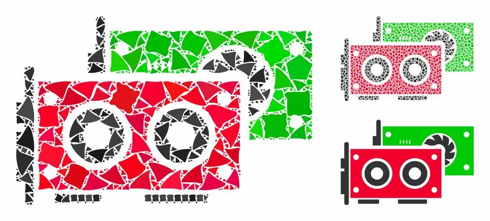 GPU cards Composition Icon of Tremulant Elements Stock Illustration