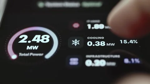 GPU Cluster Efficiency Optimization Panel with Interactive Data Stock Footage 340560547