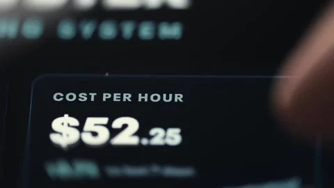 GPU Cost Per Hour KPI Showing 52.25 Dollars 4K Stock Footage 341337123