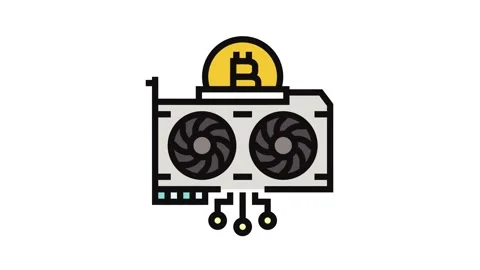 Gpu cryptocurrency mining color icon animation Stock Footage 326109585