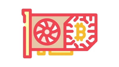 Gpu cryptocurrency mining color icon animation Stock Footage 327261139