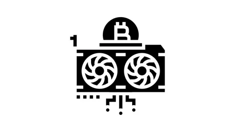 Gpu cryptocurrency mining glyph icon animation Stock Footage 326146770