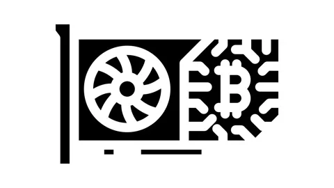 Gpu cryptocurrency mining glyph icon animation Stock Footage 326737473
