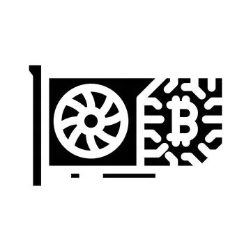 Gpu cryptocurrency mining glyph icon vector illustration Stock Illustration