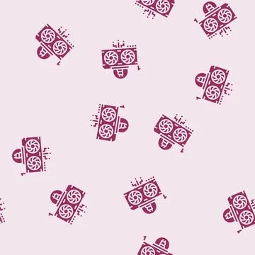 Gpu cryptocurrency mining glyph seamless pattern Illustrazione stock