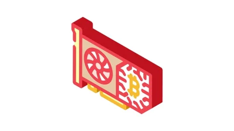 Gpu cryptocurrency mining isometric icon animation Stock Footage 327282449