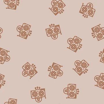 Gpu cryptocurrency mining line seamless pattern Illustrazione stock