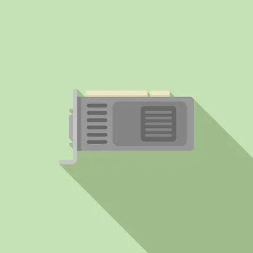 Gpu display icon flat vector. Computer video 스톡 일러스트