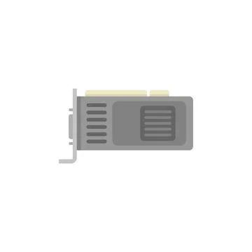 Gpu display icon flat vector. Computer video Illustrazione stock