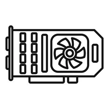 Gpu display icon outline vector. Computer video Illustrazione stock