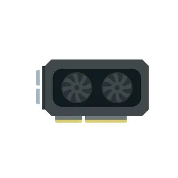 Gpu fan card icon flat vector. Pc computer Illustrazione stock