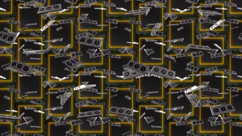 GPU Graphic Card Computer game Wallpaper loop tile Falling. This is a loopable Stock Footage 305540764