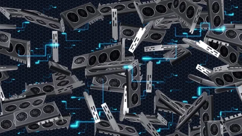 GPU Graphic Card gaming Computer Wallpaper loop tile Swirl. This is a loopable Stock Footage 305745113