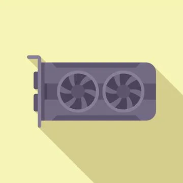 GPU graphic card icon flat vector. Computer pc Illustrazione stock