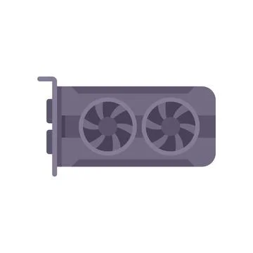 GPU graphic card icon flat vector. Computer pc Stock Illustration
