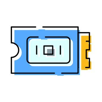 Gpu graphic video card component technology icon Stock Illustration
