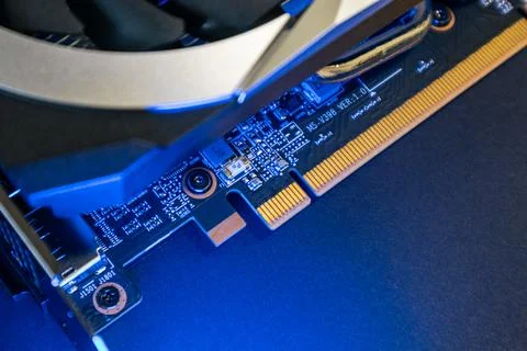 Gpu graphics card close-up, PC hardware details Stock Photos
