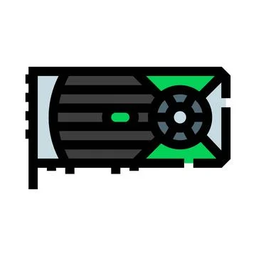 Gpu graphics card computer component for gaming rendering Stock Illustration