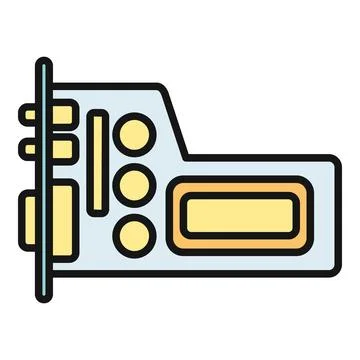 Gpu graphics card computer hardware flat icon design Illustrazione stock