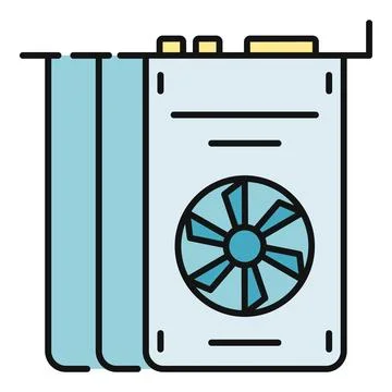 Gpu graphics card computer hardware technology icon Stock Illustration