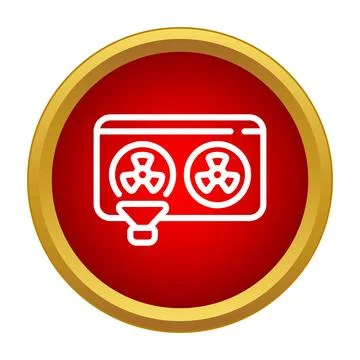 Gpu graphics card creating cryptocurrency mining icon Stock Illustration