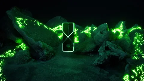 GPU graphics card hourglass shape glowing energy expansion Stock Footage 319827449