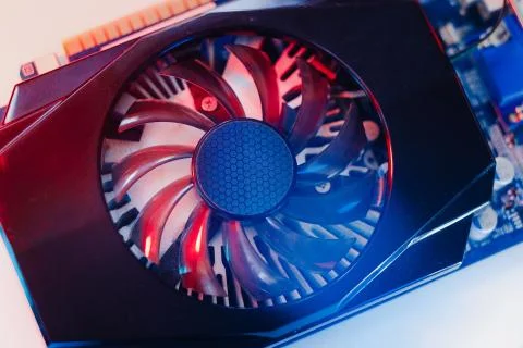 Gpu Graphics Proccesing Unit white background on white background details mac Stock Photos