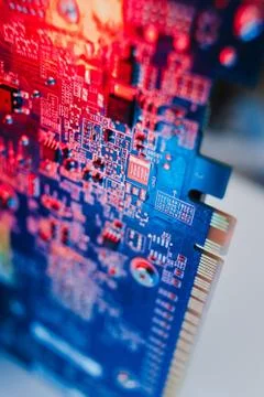 Gpu Graphics Proccesing Unit white background on white background details mac Stock Photos