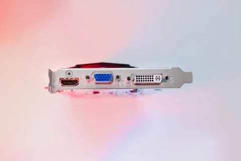 Gpu Graphics Proccesing Unit white background on white background details mac Stock Photos