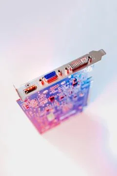 Gpu Graphics Proccesing Unit white background on white background details mac Stock Photos