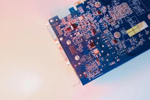 Gpu Graphics Proccesing Unit white background on white background details mac Foto stock