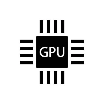 GPU Graphics processing unit symbol - Computer chip or microchip icon isola.. Stock Illustration