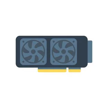 Gpu hardware icon flat vector. Computer card Illustrazione stock