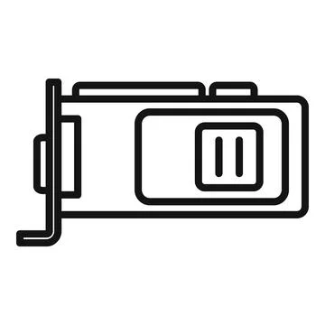 Gpu hardware icon outline vector. Computer card Stock Illustration