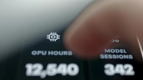 GPU hours and model sessions analytics Stock Photos