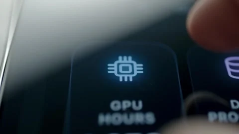 GPU Hours Application Tile On Dark Interface 4K Stock Footage 341346052