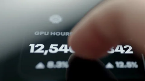 GPU Hours Dashboard With Large Usage Total And Growth Indicator 4K Видео 341346265