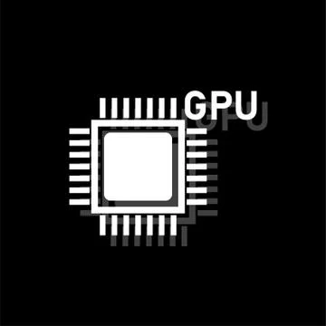 Gpu icon flat Stock Illustration