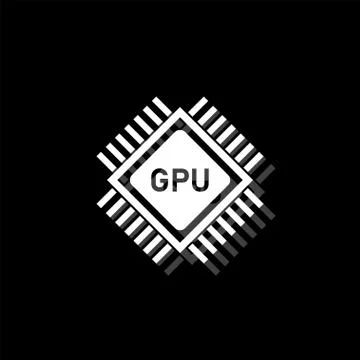 Gpu icon flat Stock Illustration