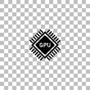 Gpu icon flat Stock Illustration