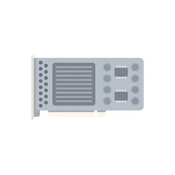 Gpu icon flat vector. Computer card Illustrazione stock