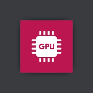 GPU icon, graphics processing unit vector sign, gpu pictogram, graphics chips Stock Illustration