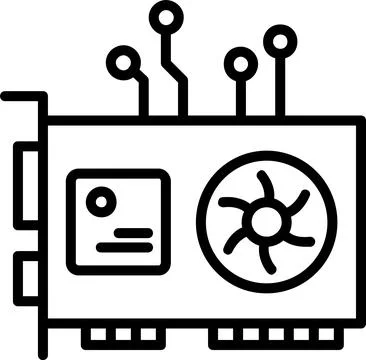 Gpu Line Icon Design Stock Illustration