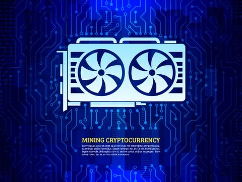 GPU mining digital money. Stock Illustration