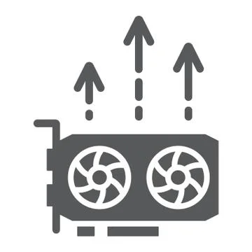 Gpu mining glyph icon, money and finance Stock Illustration