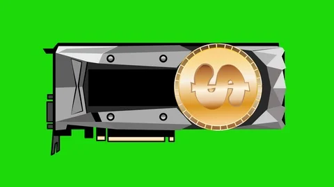 GPU mining golden US Dollar version 2 Stock Footage 85990076