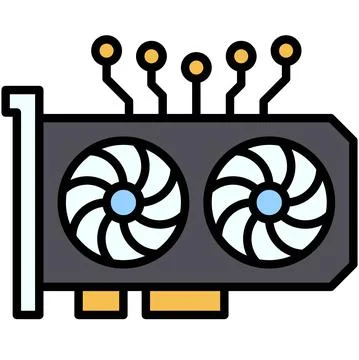 GPU Mining icon, Blockchain related vector illustration Stock Illustration