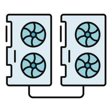 Gpu mining rig computer hardware for cryptocurrency Illustrazione stock